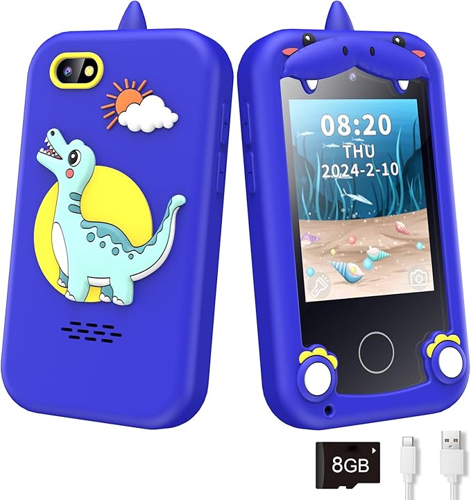 Kids Phone for Boys,Toys for 3-10 Year Old Boys Girls,Christmas Birthday Gifts for Girls,Toddler Smartphone Learning Toys,Kids Toys Play Cell Phones with Camera, Games, Music