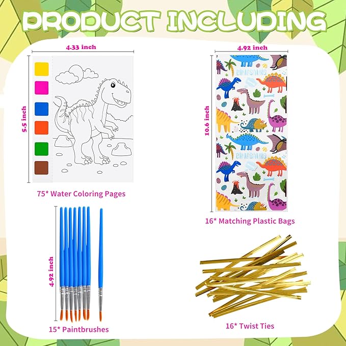 Rotu Party Favors for Kids 4-8, 15 Pack Goodie Bags Stuffers for Kids Paint with Water Coloring Books for Ages 8-12 Watercolor Painting Set Birthday Gifts Classroom Prizes, 106Pcs