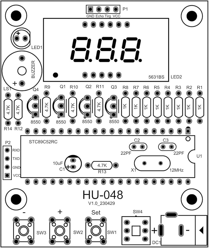 DIY Ultrasonic Range Meter Soldering Practice kit, Complete Soldering Project kit with Components, PCB & Enclosure, Perfect for Electronics Enthusiasts & Beginners