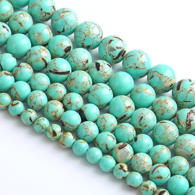 6MM 60PCS Peacock Blue Shell Turquoise Spacer Loose Beads for Jewelry Making DIY Bracelet Necklace