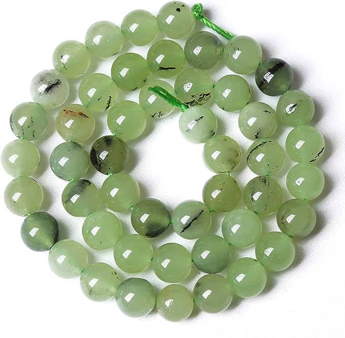 6MM 60PCS Natural Stone Prehnite Jade Loose Beads for Jewelry Making DIY Bracelet Necklace