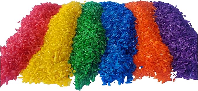 The Wood Etch - Rainbow Colored Rice, Vibrant Sensory Bin Filler for Kids, Art & Craft Learning, Safe & Non-Toxic, Made in USA, 6 Lbs Bulk Pack for Creative Play, Color Perception & Fun Activities