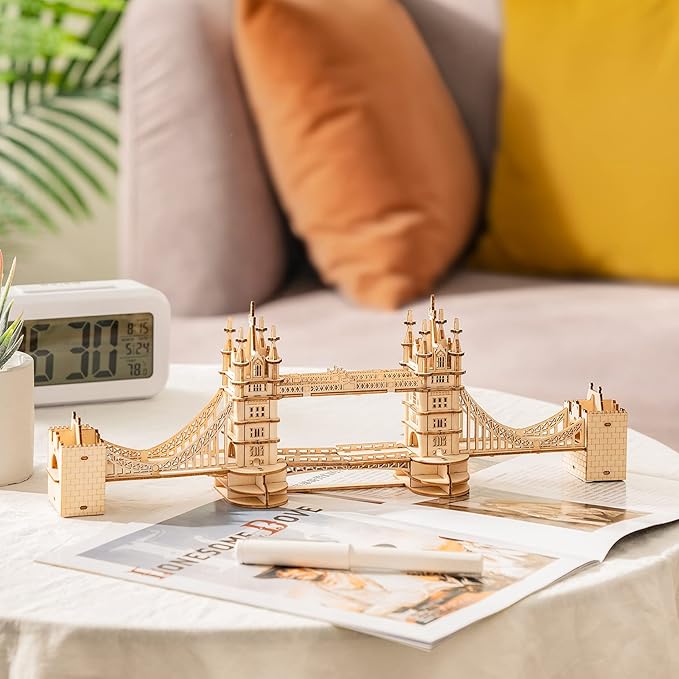 Rowood 3D Puzzles for Adults,DIY Wooden Model Kits for Adults to Build,Birthday London Tower Bridge