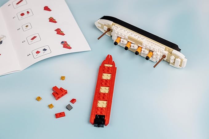 Brick Loot Titanic Building Set – 217-Piece Lego Compatible Ship Model Kit, DIY Mini Bricks 3D Puzzle STEM Toy for Adults & Kids, Collectible Display Gift (Medium)