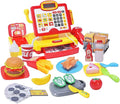 FS Pretend Play Cash Register Toy with True Barcode Scanner & Calculator, Microphone, Play Food, Supermarket Cashier, Great Pre-School Gift Cash Register for Kids Boys & Girls, Ages 3 4 5 6 8