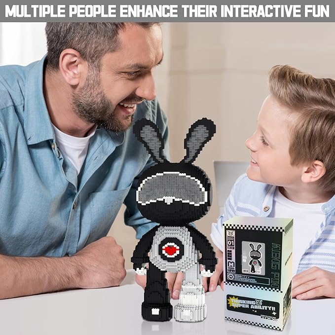 Rabbit Animal Micro Building Blocks Set for Adults Space Boys Cute Large Sets Toys Gift Kids 6550 Pieces 55cm High Series