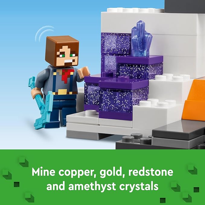 LEGO Minecraft The Badlands Mineshaft Video Game Toy, Mining Exploration Set with Minecraft Minifigures, Birthday Gift for Boys and Girls, Action Packed Minecraft Toy for Kids Ages 8 and Up, 21263