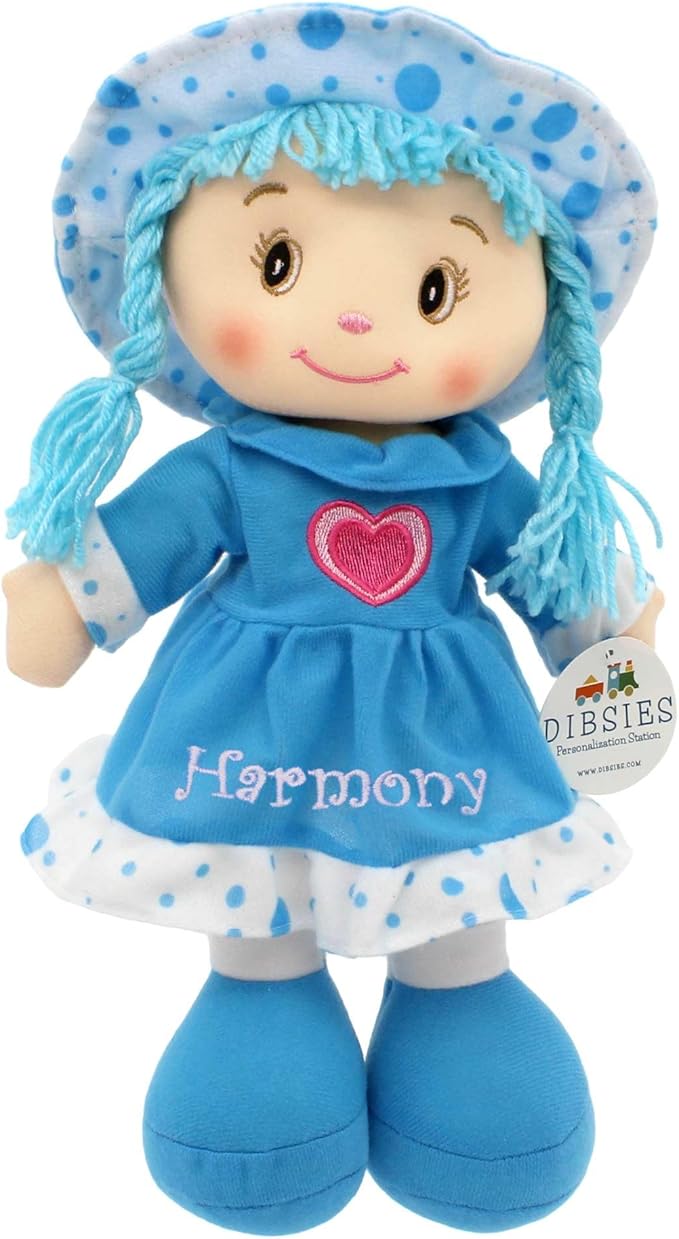 DIBSIES Personalized Sweetheart Cuddle Doll - 14 Inch (Blue)