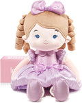 LeyaDoll Soft Baby Doll Toys (16''), My First Baby Rag Doll for 1 Year-Old Girl Birthday Gift, Christmas Plush Toys Gift for Toddler Kids Infants-Princess Aurora