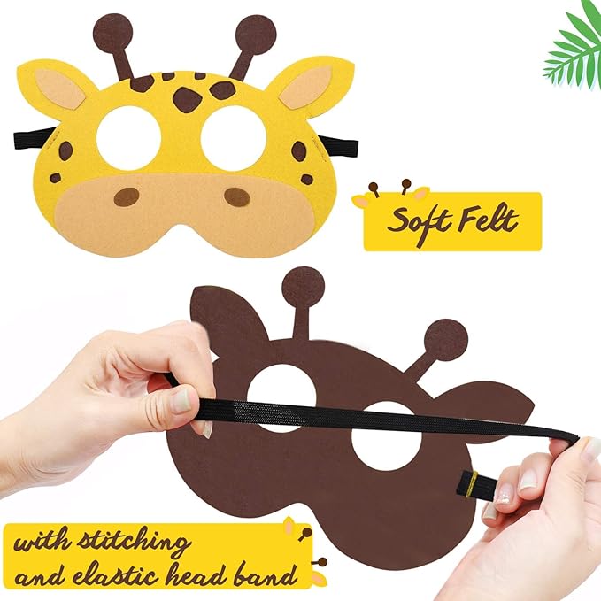 CiyvoLyeen Party Animals Felt Masks Jungle Farm Forest Animals Theme Birthday Party Favors Party Supplies for Boys or Girls