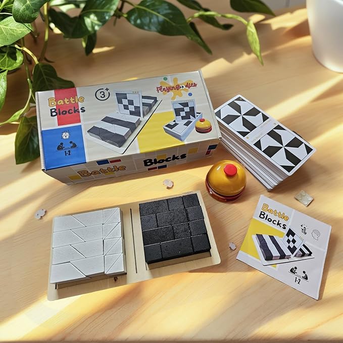 Battle Blocks Puzzle | 270 STEM & Critical Games | Small Logic Brain Teasers Gift Sets| Educational Quick Thinking Puzzle | Compact, Screen‑Free | Spatial Reasoning | 3D Teaser Logic Game for Kids