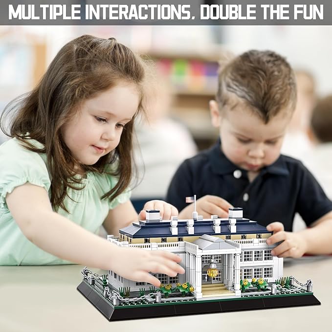 White House Model Building Block Sets Washington DC Architecture Building Kits World Famous Landmark Series Architecture Model Toys Gift for Adults Kids Teens 894 Pieces