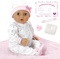Adora 16 Inch Girl Baby Doll with Accessories Teal Matching 9-Piece Set Including a Pacifier, Hospital, Bracelet, Diaper, and More Gift for Toddlers Ages 3+ Adoption Babies Collection - Precious