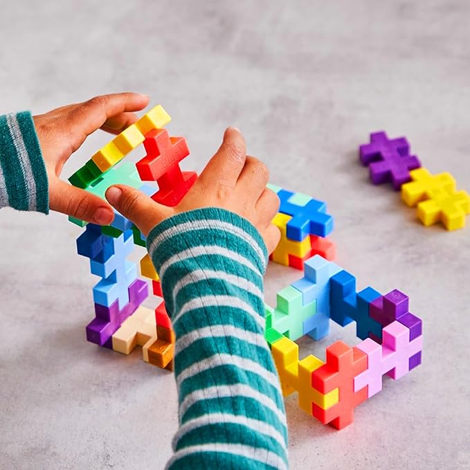 PLUS PLUS Learn to Build Big, Building Toys Set for Toddlers and Preschoolers, Stem Toys for 3+ Year Old, 60 Interlocking Blocks - Colorverse