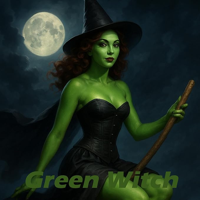 Witch Green Face Paint Stick,Water-Based Dark Green Body Paint Stick,Washable Face Painting for Elphaba Monster Hulk Camo Hunting Cosplay,Professional SFX Makeup for Halloween Costume,1.06 OZ