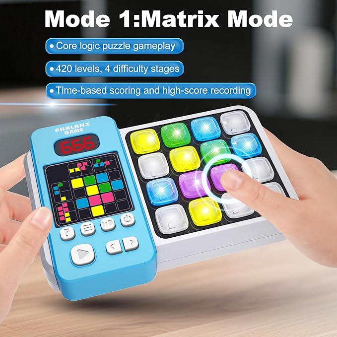Logic Puzzle & Memory Game for Kids 3+, Tutorial Mode & LED Display – Interactive Brain Development Game for Family Fun & Gifts