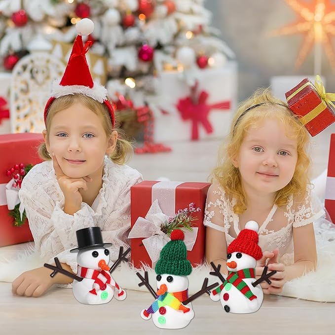 9-Pack Christmas Snowman Crafts Sets for Kids, Modeling Clay Snowman DIY Kit,Christmas Stocking Stuffers for Kids, Perfect for Winter Children's Holiday Party Decoration Gifts