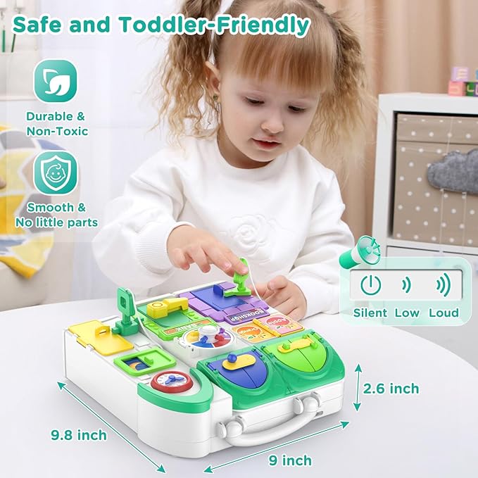 Toddler Boy Toy for 1-2 Year Old, Montessori Birthday Gift for 1+ Year Old Boy Girl, Motor Skills Developmental Toy, Busy Board for Toddler Age 1-2