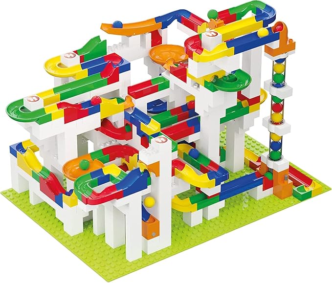 Hubelino Mega Building Box - Deluxe 585 Piece Marble Run Playset (Made in Germany)