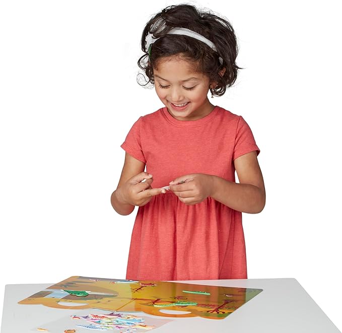 Melissa & Doug Puffy Sticker Activity Books Set of 3 – Safari, Dinosaur & Ocean, with 118 Reusable Puffy Stickers and Fold-Out Scenes, Mess Free Play Set & Travel Toys for Kids Ages 4+ - FSC Certified