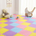36 Tiles Foam Play Mat for Baby, 0.4 Inch Thick Foam Interlocking Floor Mats, Non-Toxic Baby Playmat, Solid Colored Puzzle Play Mat Kids Floor Mats for Toddler(Pink/Purple/Yellow/Light Blue)