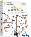 National Geographic Magnetic Marble Run - 150-Piece STEM Building Set for Kids & Adults with Magnetic Track & Trick Pieces & Marbles for Building A Marble Maze, STEM Project (Amazon Exclusive)