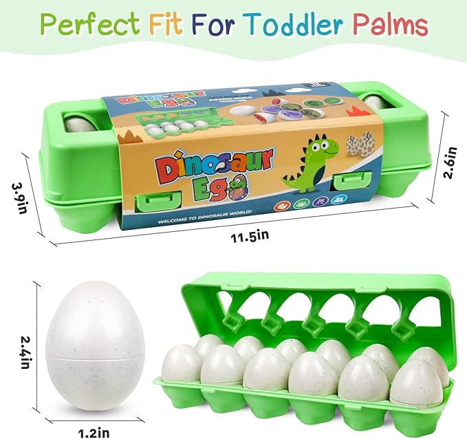 Dinosaurs Eggs,Egg Toys for Toddlers,Montessori Geometric Egg Puzzle Toy Early Educational Learning Color Sorting & Shape Matching Fine Motor Games Birthday Gifts for Boys Girls