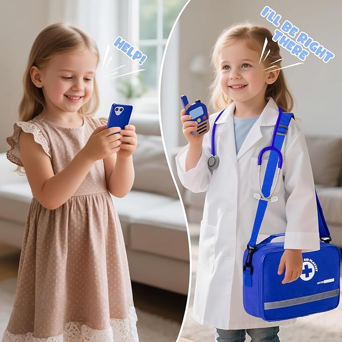 Doctor Kit for Kids, 35 Pcs Kids Doctor Kit for Toddlers 3-5 with Medical Storage Bag & Real Stethoscope, Pretend Play Doctor Set for Fun Role Playing Game (888)
