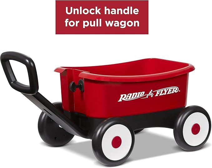 Baby Walker Wagon, Baby Toy Cart, Wagon for Kids, Toddler Toys 1-2, Radio Flyer Push & Pull Walker, Red, for Ages 1-4 Years
