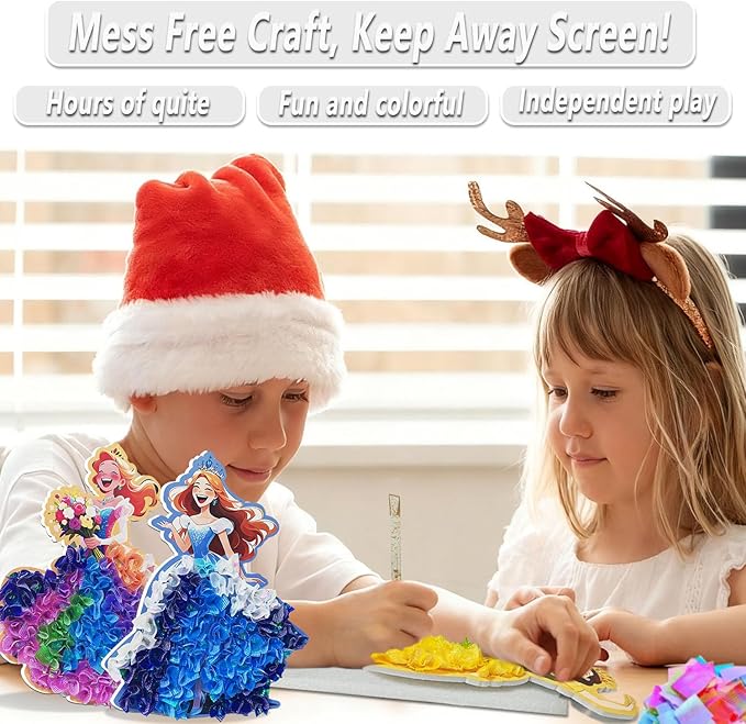 skyenchant Princess Poke in Art Kit - Magical Dress-Up Crafts, Creative Fun Activity for Girls, Best Birthday Gift for Ages 4-9 Years Old(8cpcs) (Princess-8)