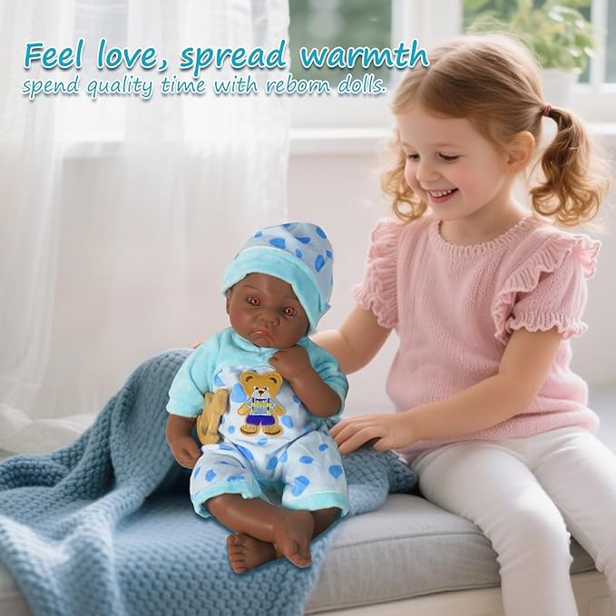 Reborn Baby Dolls Silicone Full Body 15.4in Weighted Real Life Open-Eyes Boy Dolls Lifelike Newborn Baby Soft Body Flexible Limbs Not Vinyl