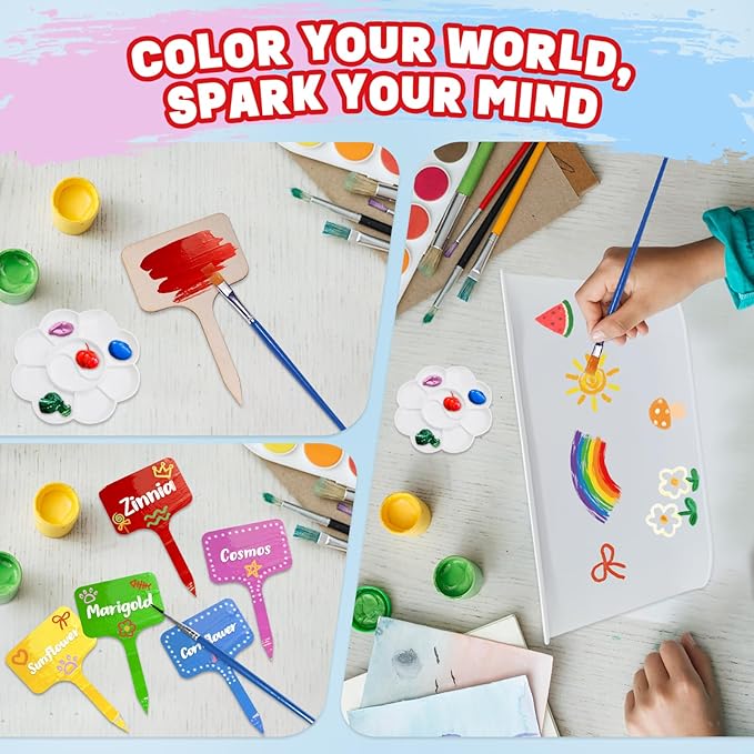 Paint & Plant Kids Gardening Set with 5 Flower Seeds, Arts and Crafts for Kids Ages 4-12, Science STEM Toys for Toddler Education, Birthday Gifts Ideas for Girls & Boys 4 5 6 7 8 9 10 11 12 Year Old