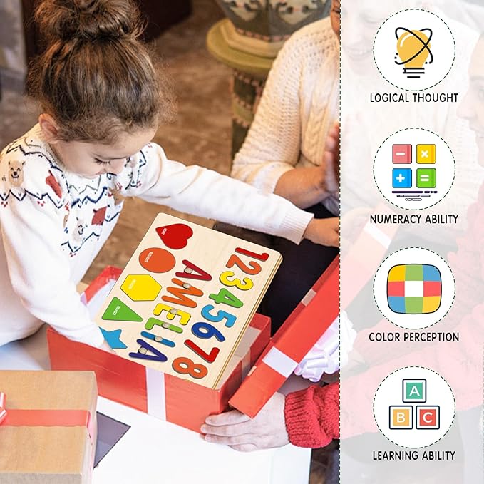 Personalized Name Puzzles, Montessori Toys, Shape Number Puzzles for Toddlers, Educational Toys, Customized Easter for 1st Birthday Girls and Boys