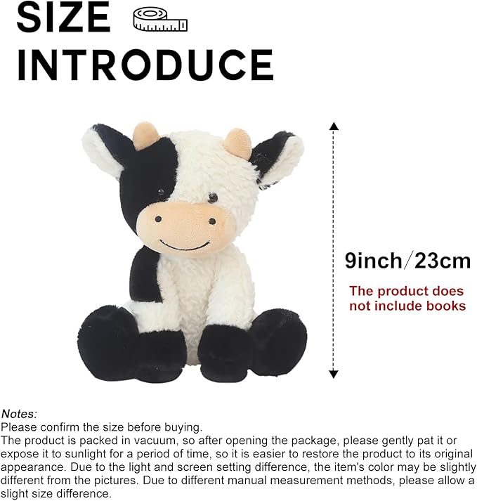 CHELEI2019 9" Cow Stuffed Animal Plush Soft Christmas Cow Plushies Toy for Kids,Girls