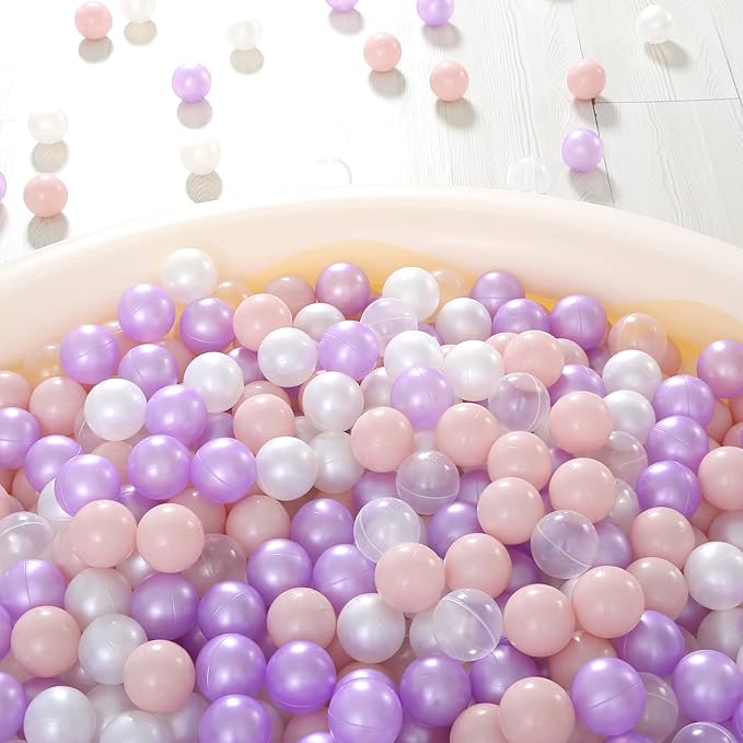 Realhaha Ball Pit Balls 50 100 200 500 Play Balls Plastic Balls for Baby Girls Toddlers Kids Play Tent Pool Playhouse Playpen Party Decoration