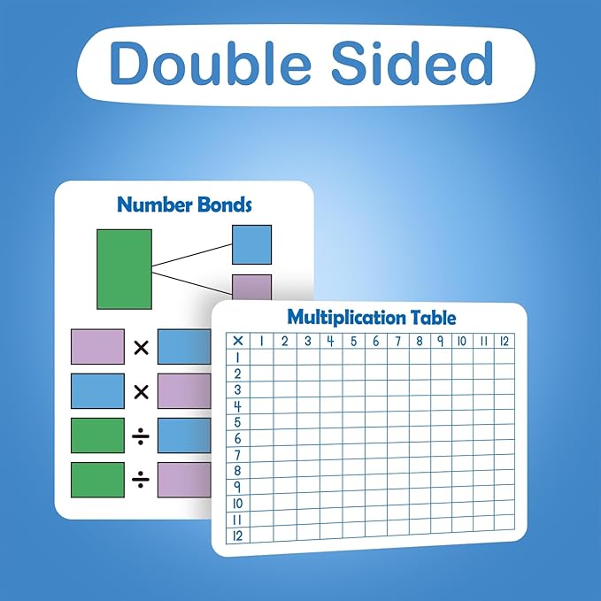 Aizweb 12 Pack Multiplication Chart Dry Erase Board Card,12" x 9" Multiplication Table Times Table Small Whiteboard Math Manipulatives for Kids Student Classroom Must Have Homeschool Teacher Supplies