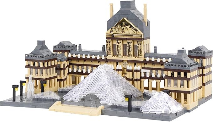 Architecture Louvre Micro Building Blocks Set, 3377 PCS World Famous Architectural Model Educational Toys Building Bricks