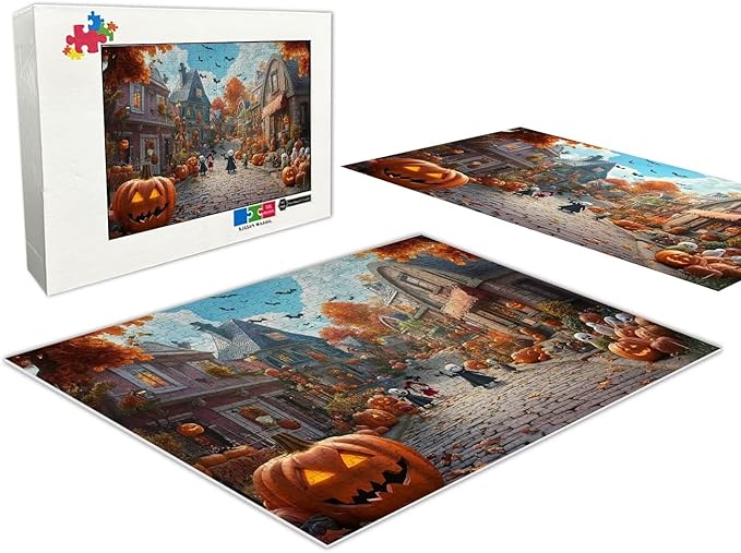 Pumpkin Town - Wooden Puzzle Adult 120 Pieces - Ideal Birthday Party Gift Puzzles