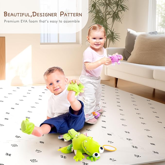 Extra Large Baby Play Mat - 4FT x 6FT Non-Toxic Foam Puzzle Floor Mat for Kids & Toddlers (Bohemia Handmade Pattern)