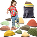 makarci Stepping Stones for Kids 12pcs Obstacle Courses Play Indoor Outdoor, Full Rubber Rim Plastic Hilltop for Kids Balance and Integration Improvement Age 3 4 5 6 7 8 + (Forest)