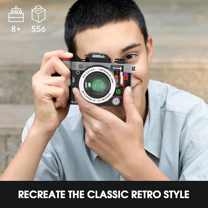 Retro Camera Building Set for Adults, Vintage Camera Model Kit, Creative Gifts for Teens Boys Girls 8+ Photography Fans and Vintage Collectors (556 pcs)