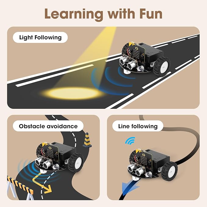 ACEBOTT Robotics for Kids Ages 8–12 12-16, Smart Robot Car Kit Compatible with BBC Micro:bit V2, STEM Toys Coding Robot Kit Compatible with Lego, Gifts for Kids and Teens(Not Included Micro:Bit)