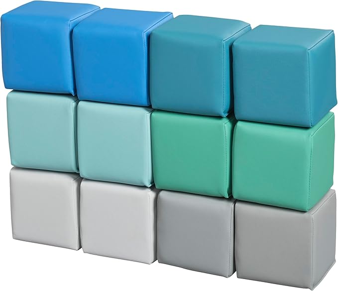 Mosaic Toddler Building Cubes, Foam Blocks, Contemporary, 12-Piece