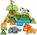 Magnetic Tiles Set Grassland Animals Theme Toys, Magnet Tiles Building Blocks Toys for Kids Ages 5-7 Year Old to STEM Learning