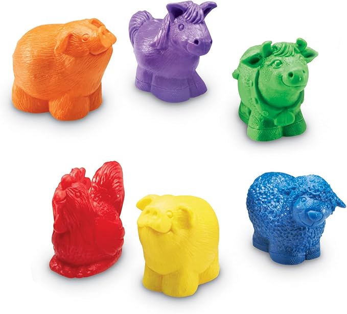 Learning Resources Jumbo Farm Counters - 30 Pieces, Ages 18+ months Toddler Learning Toys, Preschool Toys, Farm Animals for Kids