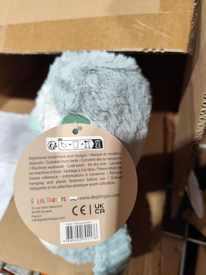 Les Déglingos Les Ptipotos by Glissou Le Penguin – Soft Plush – Ideal Birth Gift – Mint Green – 16 cm