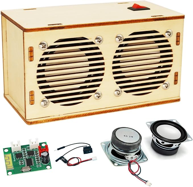 DIY Bluetooth Speaker Kit, Stem Projects for Kids Ages 8-12, Science STEM Kits for Kids Ages 10-12-14-16, Gifts for 9 10 11 12 13 14 15 16 Year Old Boys Teens (Wood)