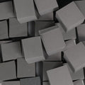TRENDBOX 48 PCS 5" x 5" x 5" Foam Pit Blocks Sponge Cubes Foam Pit Cubes Sponge Blocks for Amusement Park, Gymnastics, Freerunning and Parkour Courses - Drak Gray