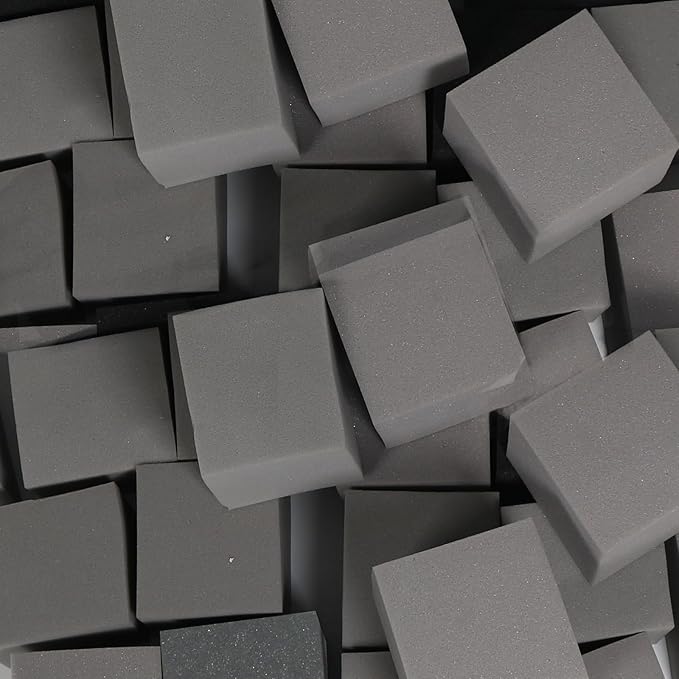 TRENDBOX 48 PCS 5" x 5" x 5" Foam Pit Blocks Sponge Cubes Foam Pit Cubes Sponge Blocks for Amusement Park, Gymnastics, Freerunning and Parkour Courses - Drak Gray