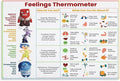 ZUONO Feelings Thermometer Chart With Coping Skills - Emotions Poster Kids Teens - Mental Health Behavior Management Canvas Poster for Therapy Room Psychoeducational School Calm Corner